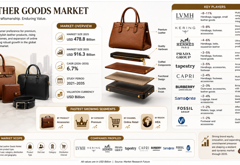 Leather Goods Market Set for 6.7% CAGR Through 2035 as Premiumization, Online Retail and Accessories Drive Growth